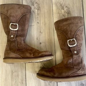 UGG Authentic Women’s Size 7 Cargo III Brown Leather Suede Sheepskin Lining